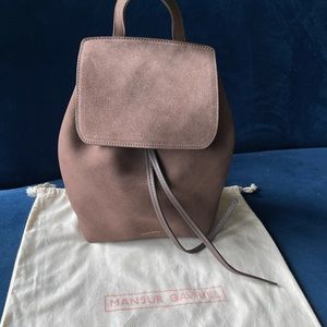 Mansur Gavriel brown suede backpack previously owned in mint condition